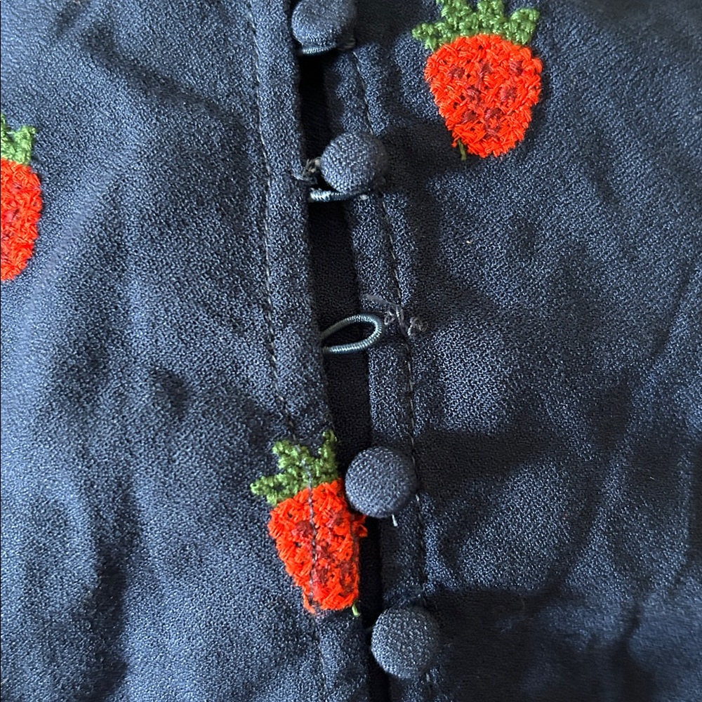 UPDATED! FARM Rio Navy and Red Midi Strawberry Dress - Picture 11 of 11